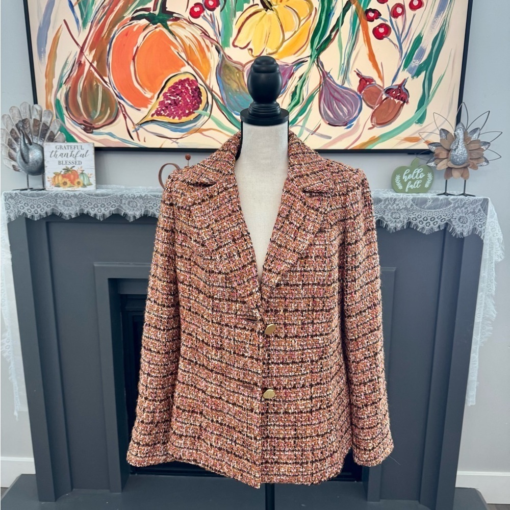 Carlisle Collection Luxe Textured Tweed Blazer – Women’s 10